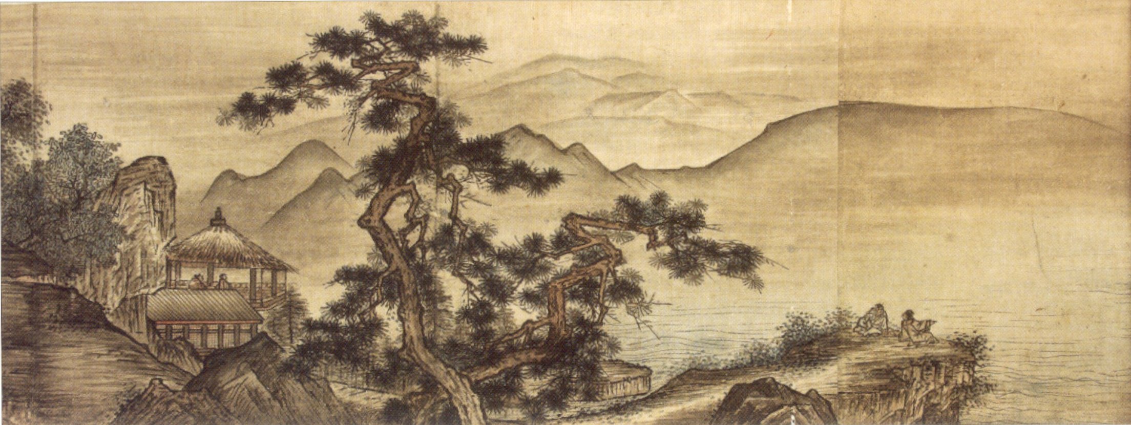 2208x830 Filelandscape Painting In The Chinese Style - Chinese Landscape Drawing