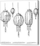 163x186 chinese lanterns drawing canvas print canvas art - Chinese Lantern Drawing