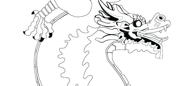 642x293 Dragon Coloring - Chinese Lion Head Drawing