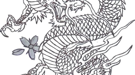 570x320 Drawing Of A Dragon Easy Drawing - Chinese Lion Head Drawing