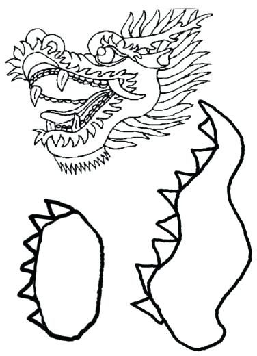 376x520 Chinese Dragon Head Side View Dragon Puppet Template Home Ideas - Chinese Lion Head Drawing