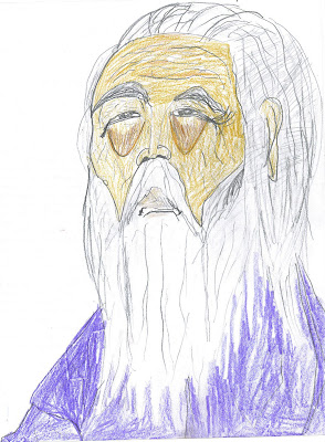294x400 Casey's Art Old Chinese Man - Chinese Man Drawing