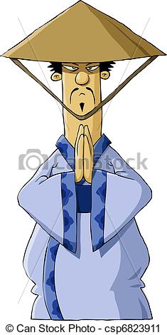 235x470 Chinese Man On A White Background, Vector - Chinese Man Drawing