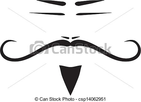 450x327 vector chinese man face with slanted eyes, curly long mustache - Chinese Man Drawing