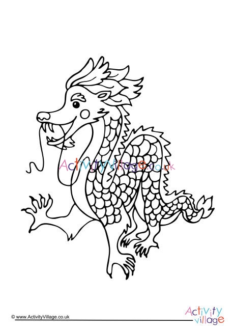 460x650 chinese new year dragon colouring page - Chinese New Year Dragon Drawing