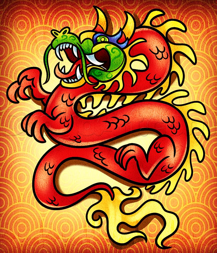 869x1010 chinese new year dragon drawing lesson, step - Chinese New Year Dragon Drawing