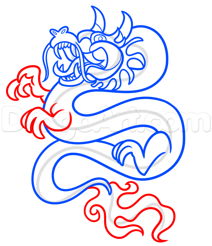 869x1010 step chinese new year dragon drawing lesson - Chinese New Year Dragon Drawing