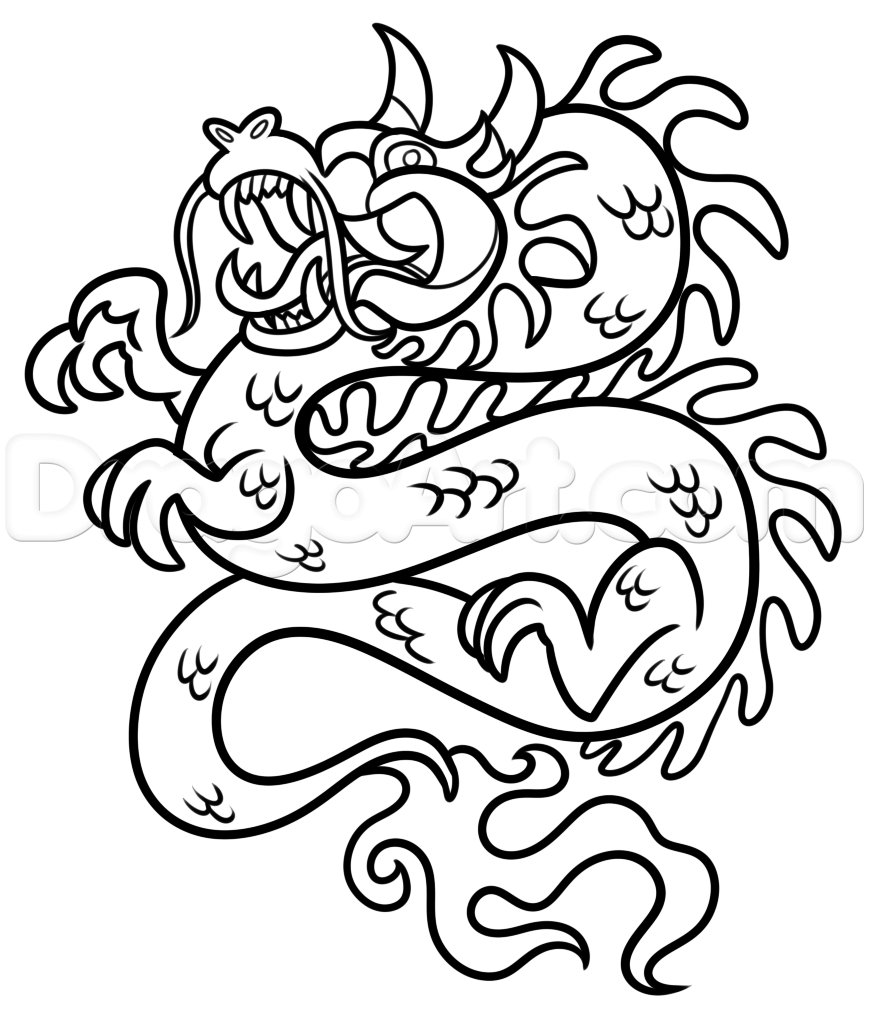 869x1010 step chinese new year dragon drawing lesson - Chinese New Year Dragon Drawing