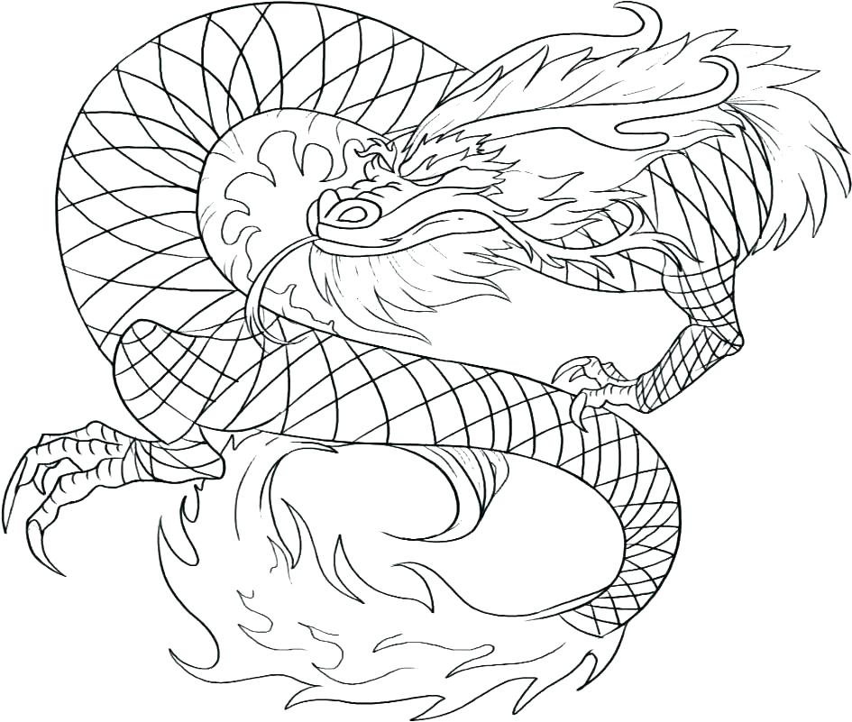 945x801 chinese new year dragon coloring page - Chinese New Year Dragon Drawing
