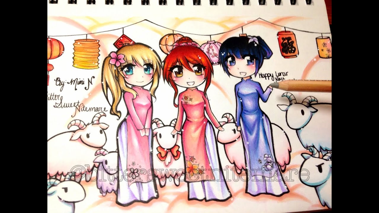 1280x720 manga drawing lunar new year - Chinese New Year Drawing