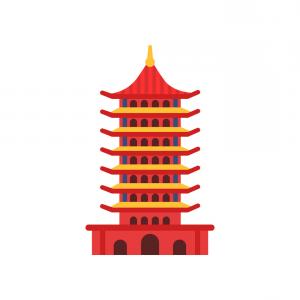 300x300 stock photo drawing chinese building ancient temple tower pagoda - Chinese Pagoda Drawing