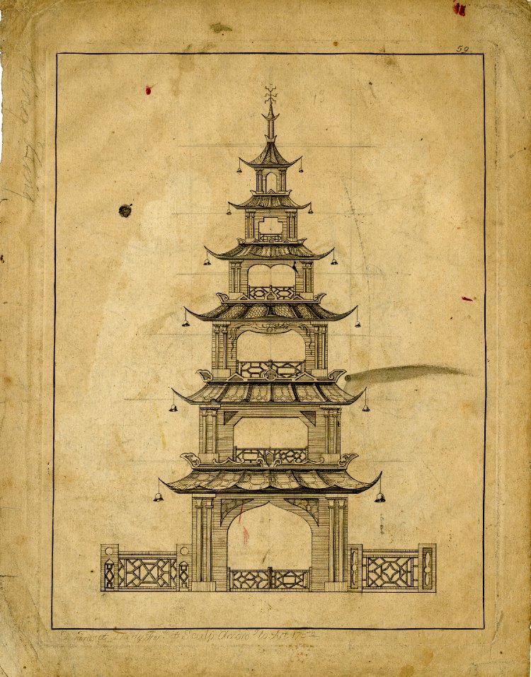750x957 British Museum - Chinese Pagoda Drawing