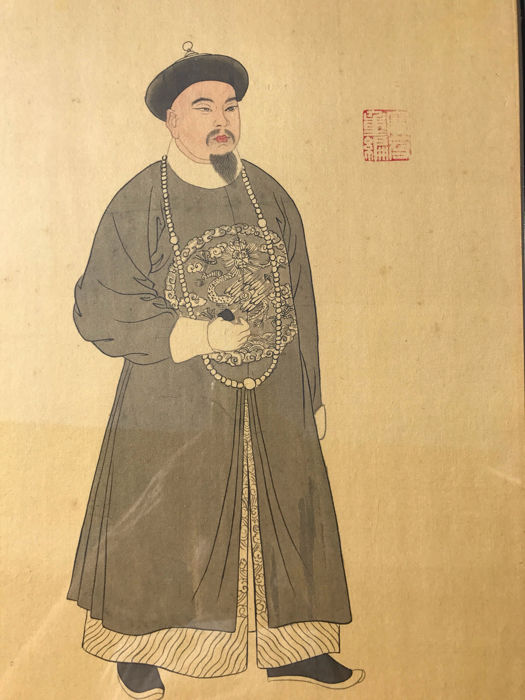 525x700 a drawing on silk - Chinese Person Drawing