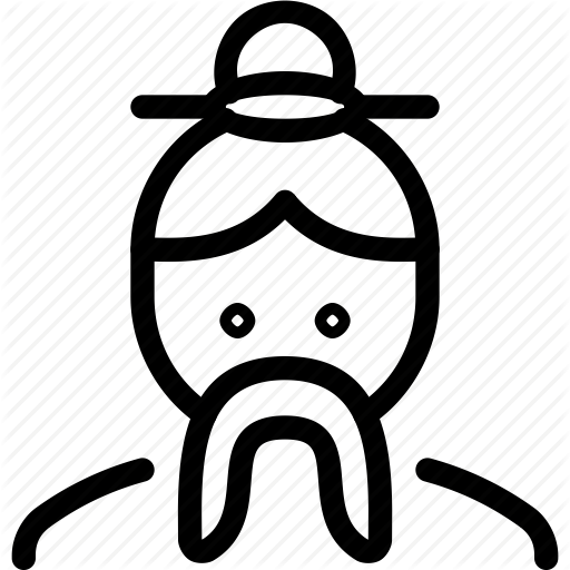 512x512 Avatar, Boy, Bun, Chinese, Elder, Face, Facial, Fumanchu - Chinese Person Drawing