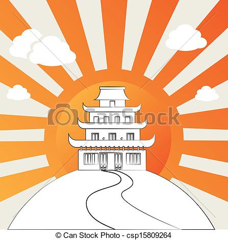 447x470 chinese temple chinese temple over grunge background vector - Chinese Temple Drawing