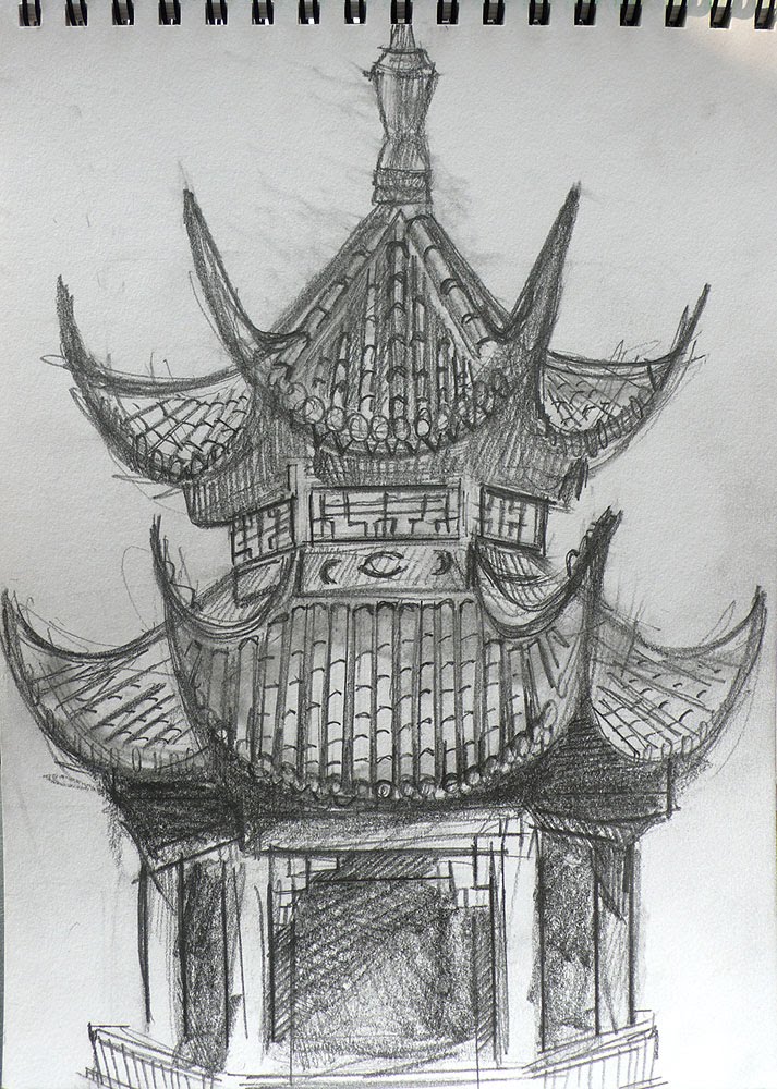 Chinese Temple Drawing at Explore collection of