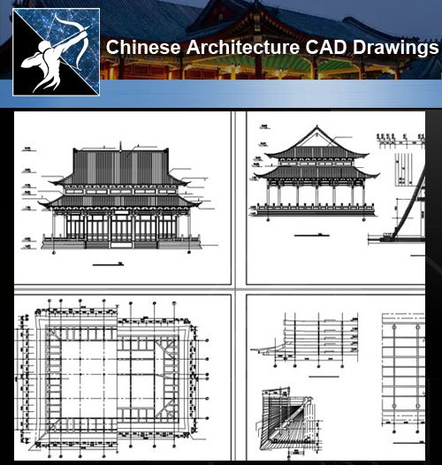 500x526 Architecture Cad Temple Drawings - Chinese Temple Drawing