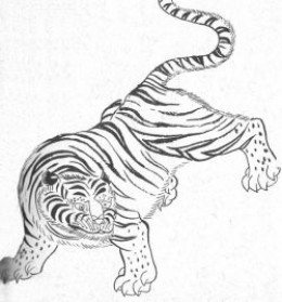 260x279 chinese, korean, and japanese tiger art singapore minhwa - Chinese Tiger Drawing