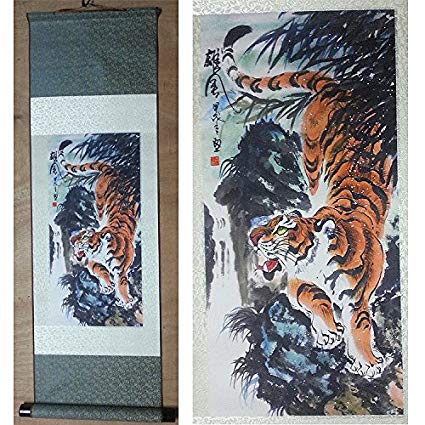 425x425 nwfashion ancient chinese tiger drawing priting silk - Chinese Tiger Drawing