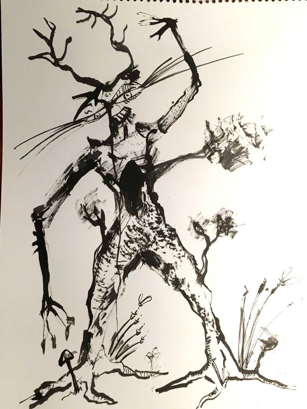 1024x1364 Tree Spirit In Chinese Ink Steemit - Chinese Tree Drawing
