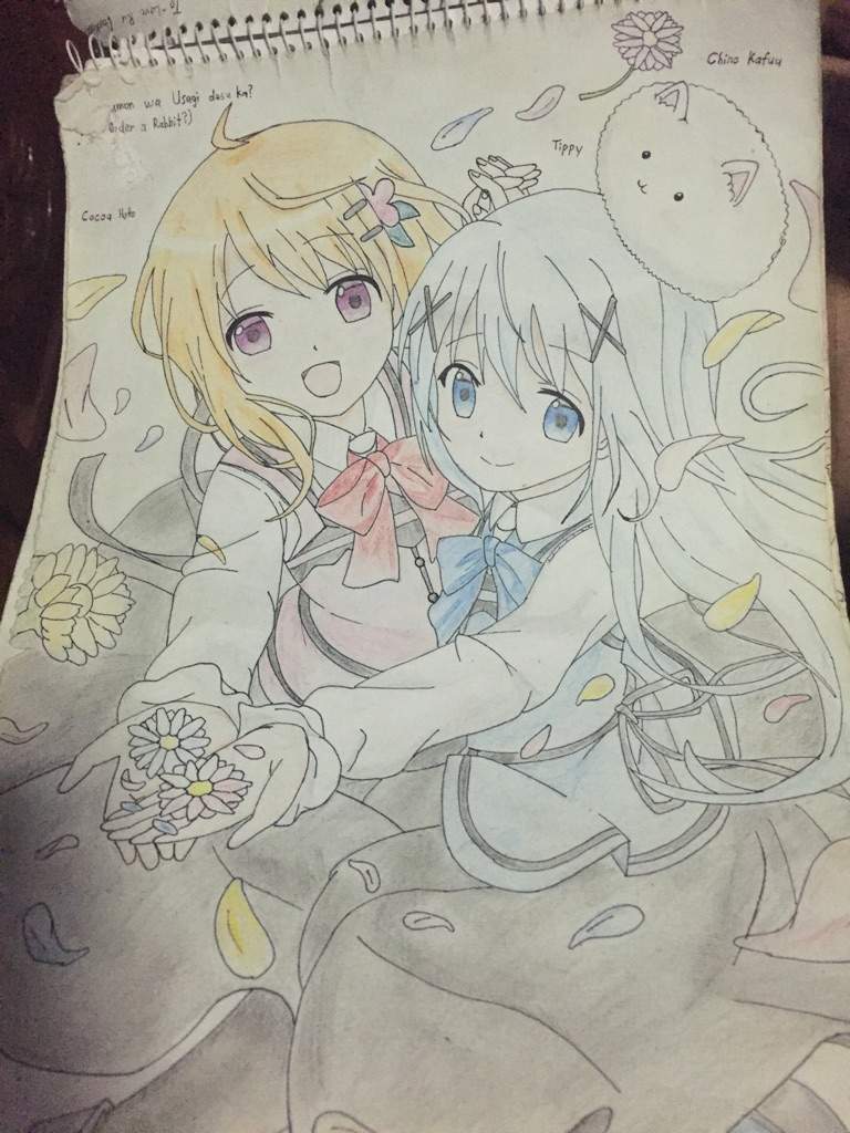 768x1024 chino and cocoa anime amino - Chino Drawing