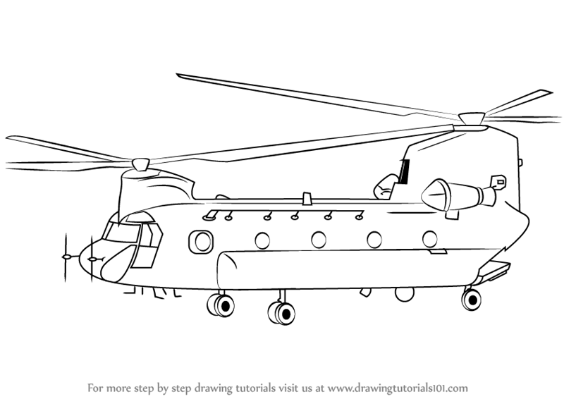 800x566 learn how to draw a boeing ch chinook helicopter - Chinook Drawing