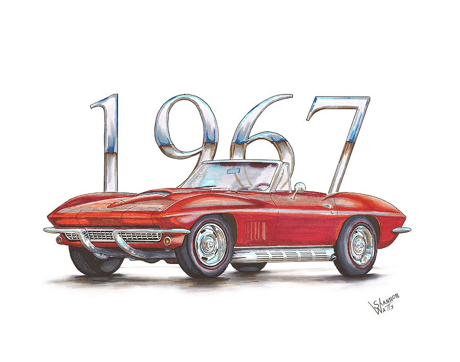 900x709 Chevrolet Corvette Sting Ray Convertible Drawing - Chip Foose Car Drawings