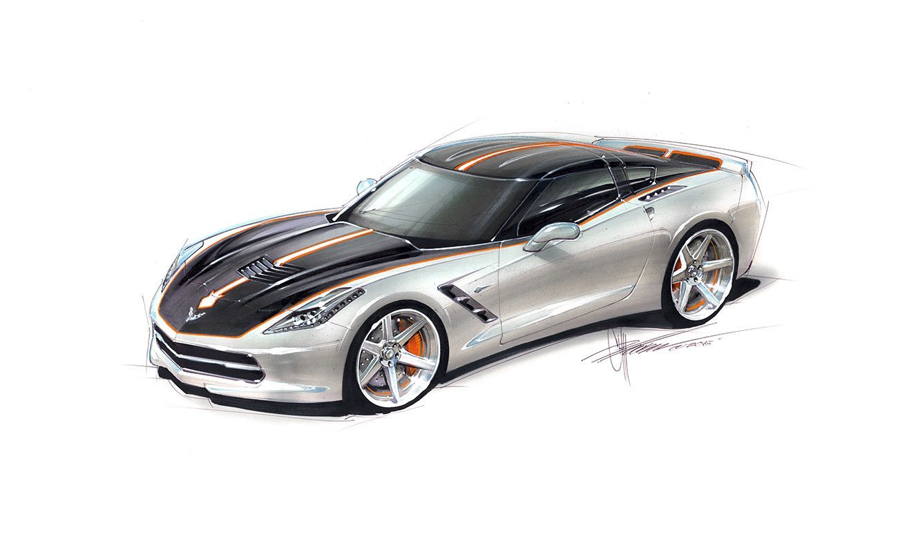 1300x800 Commission Art - Chip Foose Drawings