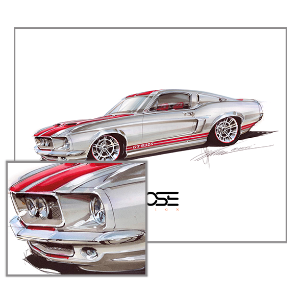 590x590 Drawing Mustang Custom Transparent Png Clipart Free Download - Chip Foose Drawings