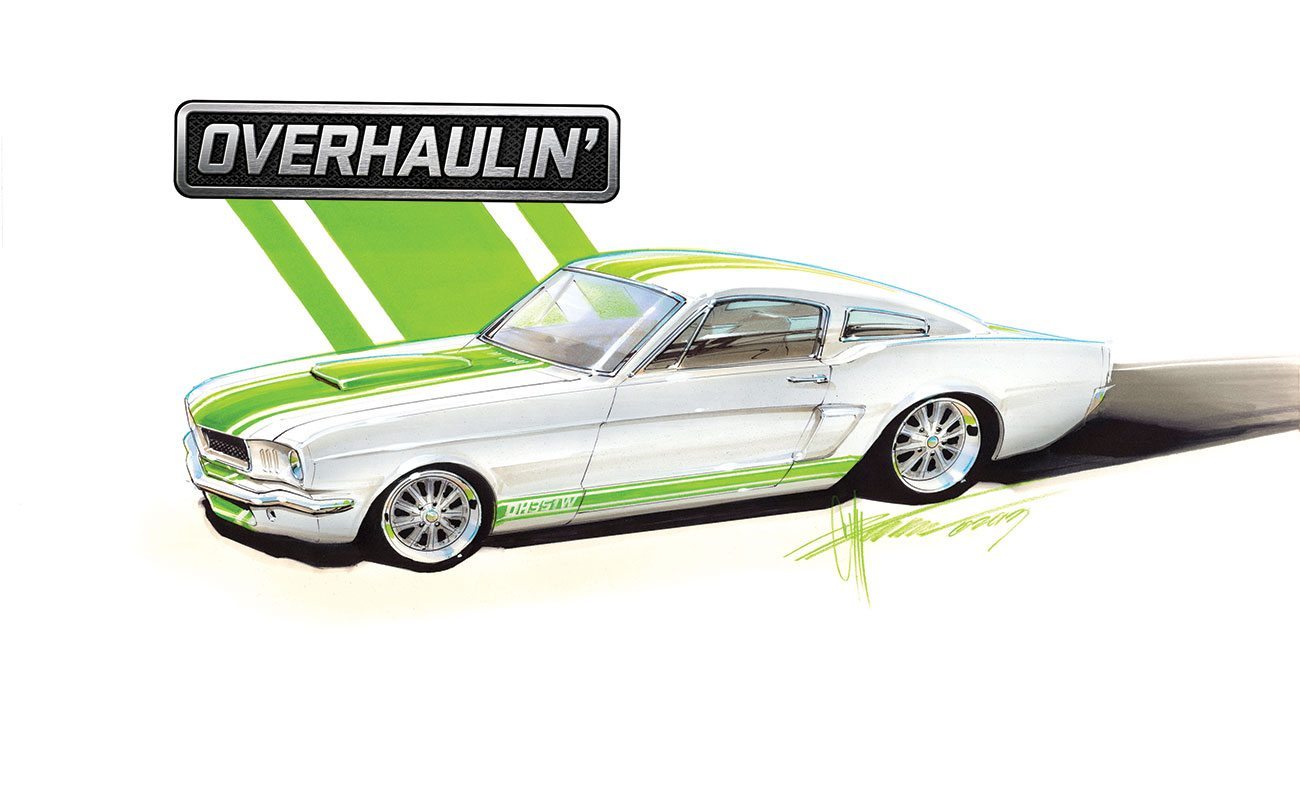 1300x800 Overhaulin' Art - Chip Foose Mustang Drawing