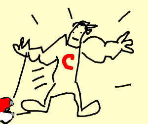 300x250 Chipotle Man W Muscles Coming Out Of Pokeball - Chipotle Drawing