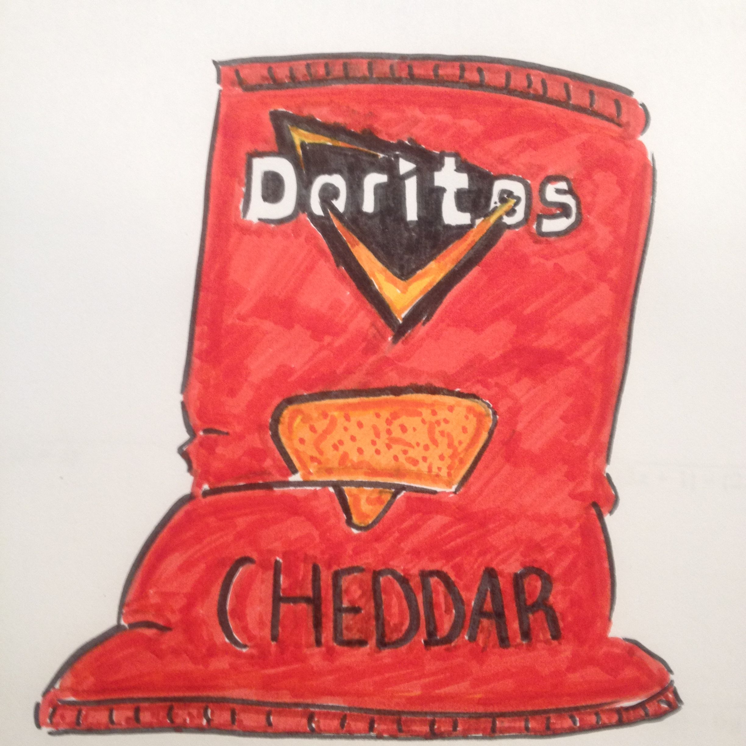 2448x2448 doritos cheddar cheese chips bag drawing - Chips Drawing