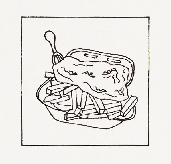 600x577 fish and chips line drawing alison collins - Chips Drawing