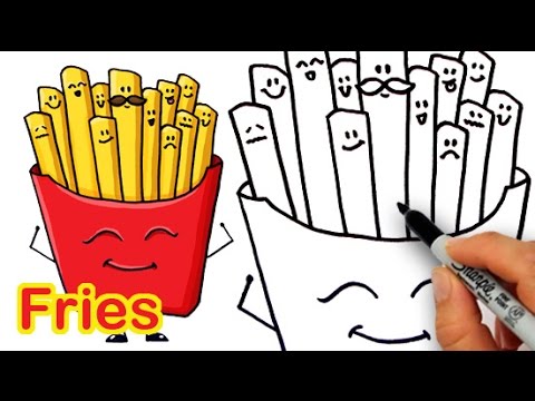 480x360 How To Draw Cartoon Fries Cute And Easy - Chips Drawing