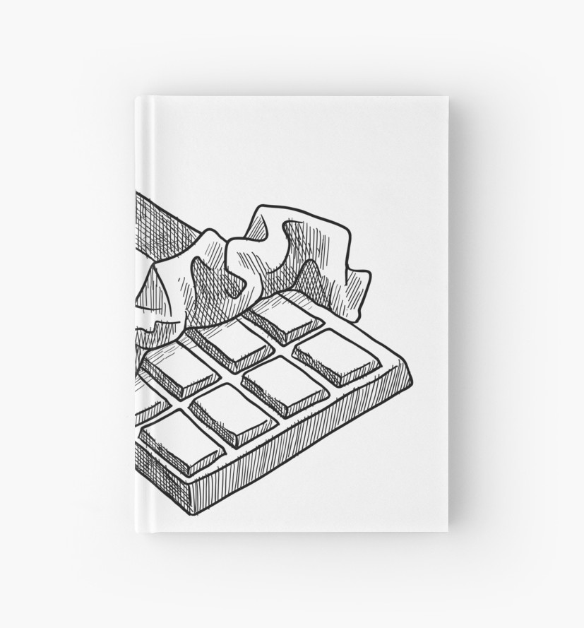 827x889 Chocolate Bar Drawing Hardcover Journals - Chocolate Bar Drawing