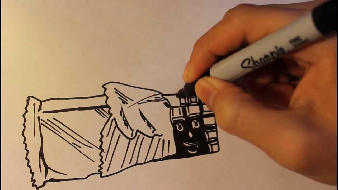 1280x720 How To Draw A Chocolate Barstep - Chocolate Bar Drawing