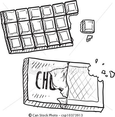 400x407 Vector - Chocolate Bar Drawing