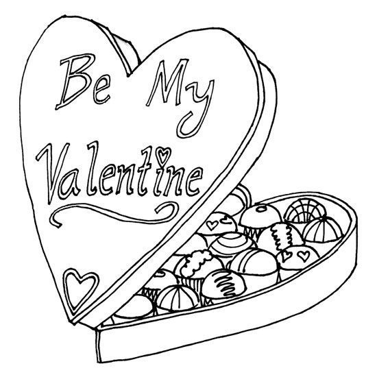 550x550 february coloring pages seasons coloring pages coloring pages - Chocolate Box Drawing