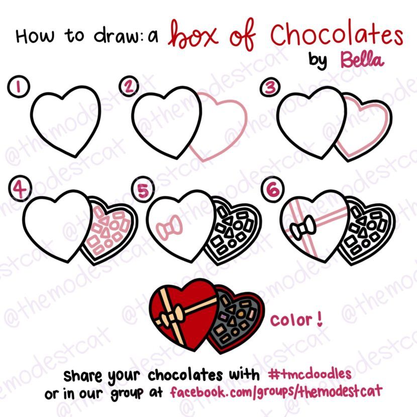 830x830 How To Draw A Box Of Chocolates Easy Way To Doodle Chocolates - Chocolate Box Drawing