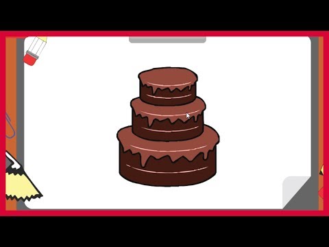 480x360 How To Draw A Beautiful Birthday Cake, Easy Simple, Step - Chocolate Cake Drawing