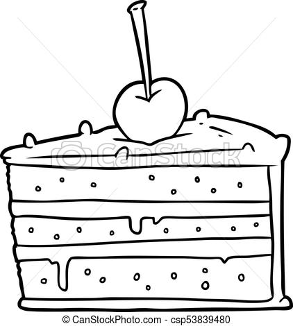 422x470 Line Drawing Of A Tasty Chocolate Cake - Chocolate Cake Drawing