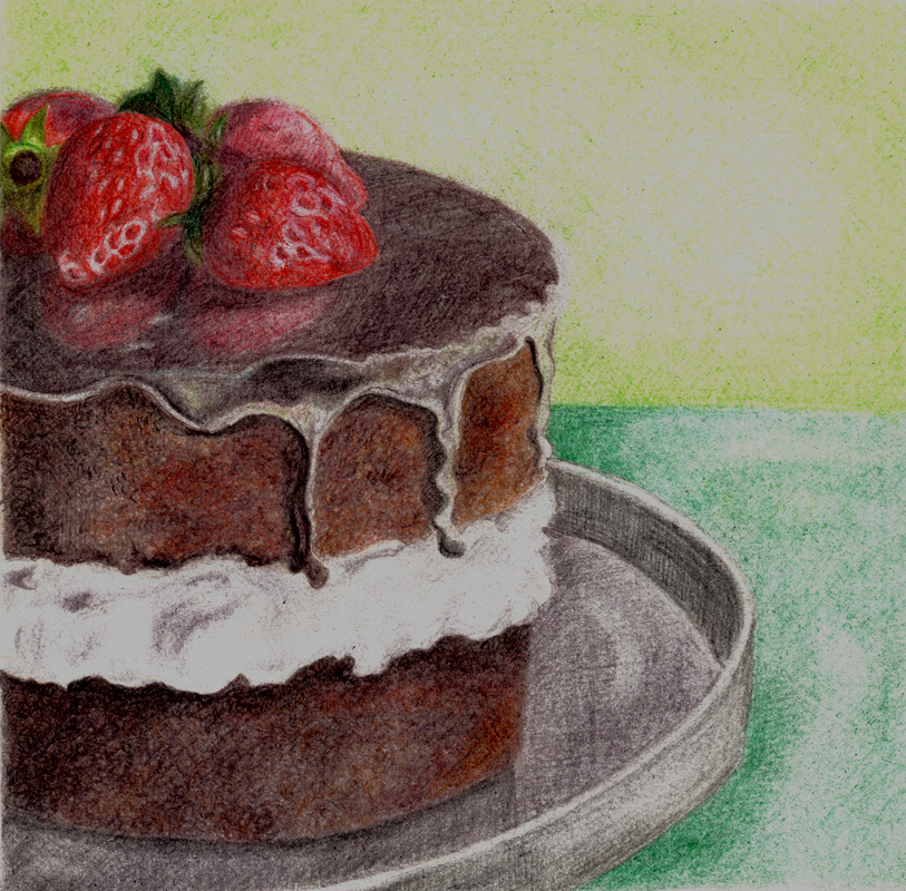 813x800 Photos Realistic Cake Drawing - Chocolate Cake Drawing