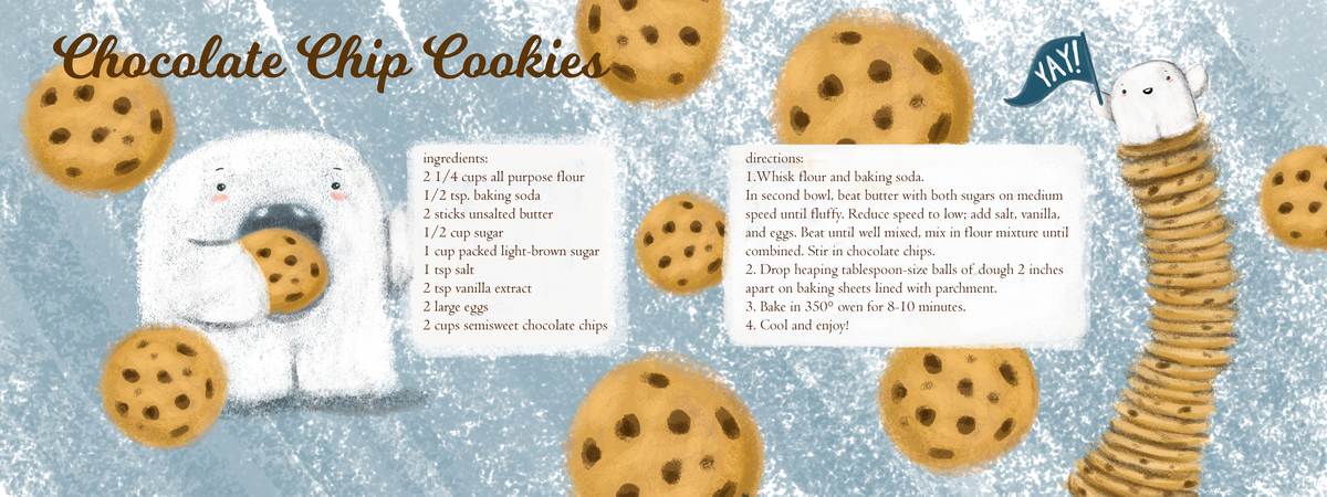 1200x450 Chocolate Chip Cookies - Chocolate Chip Cookie Drawing