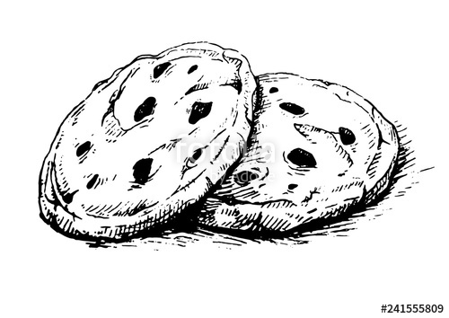 Chocolate Chip Cookie Drawing at PaintingValley.com | Explore ...