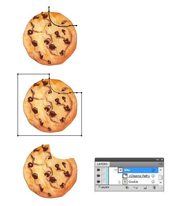 600x700 How To Create A Detailed Chocolate Chip Cookie In Adobe Illustrator - Chocolate Chip Cookie Drawing