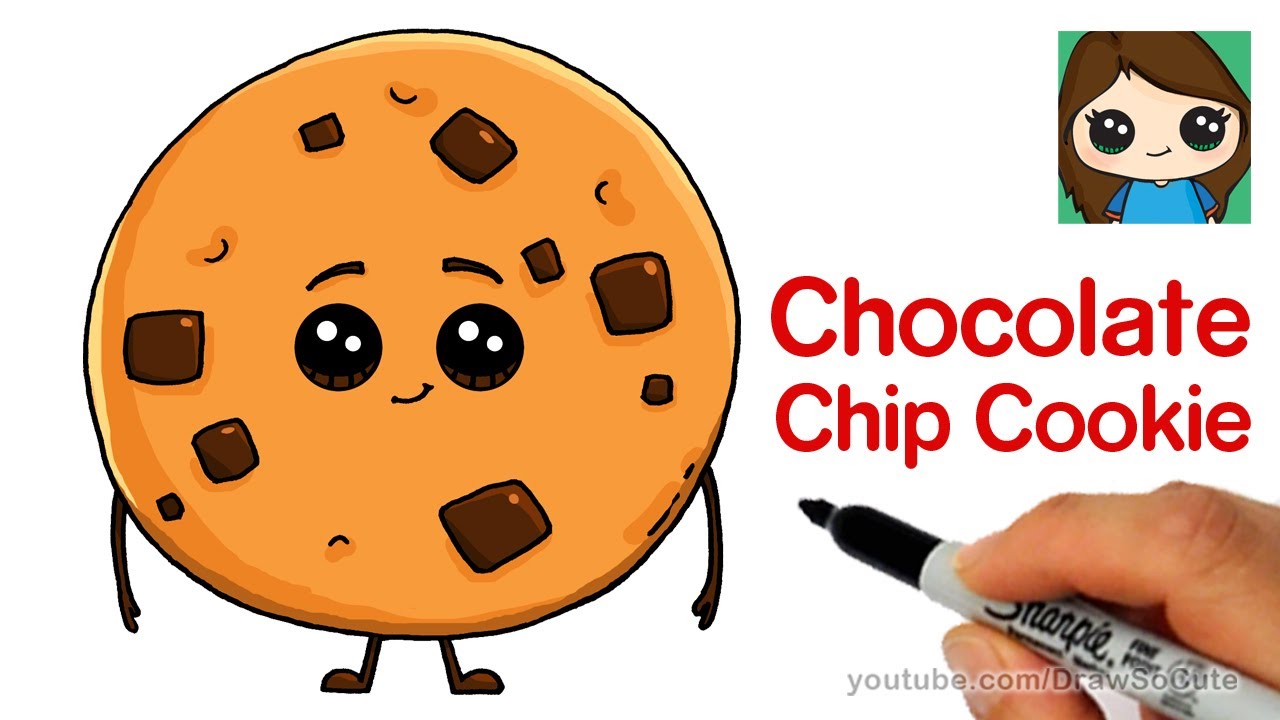 1280x720 How To Draw A Chocolate Chip Cookie The Emoji Movie - Chocolate Chip Cookie Drawing