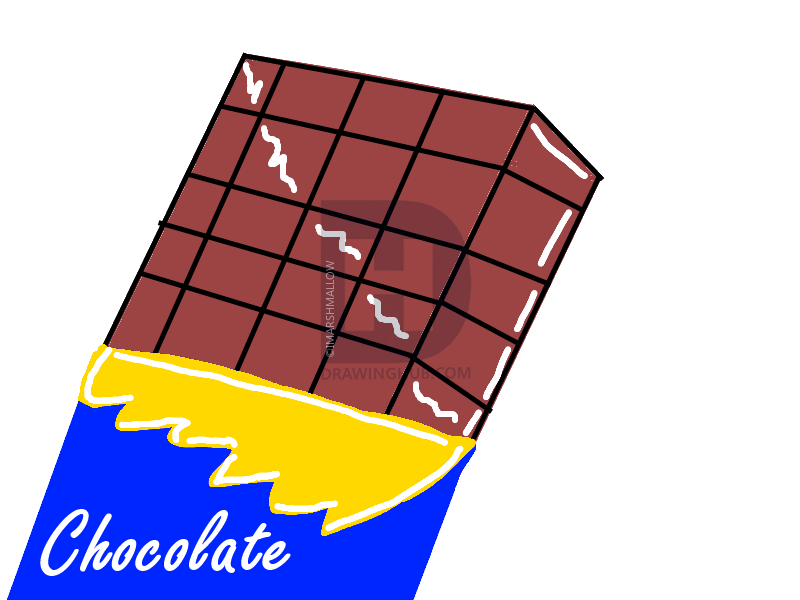 800x600 How To Draw A Bar Of Chocolate, Step - Chocolate Drawing