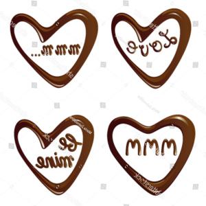 300x300 Chocolate Drawing Hearts Love Lettering Inside Sohadacouri - Chocolate Drawing
