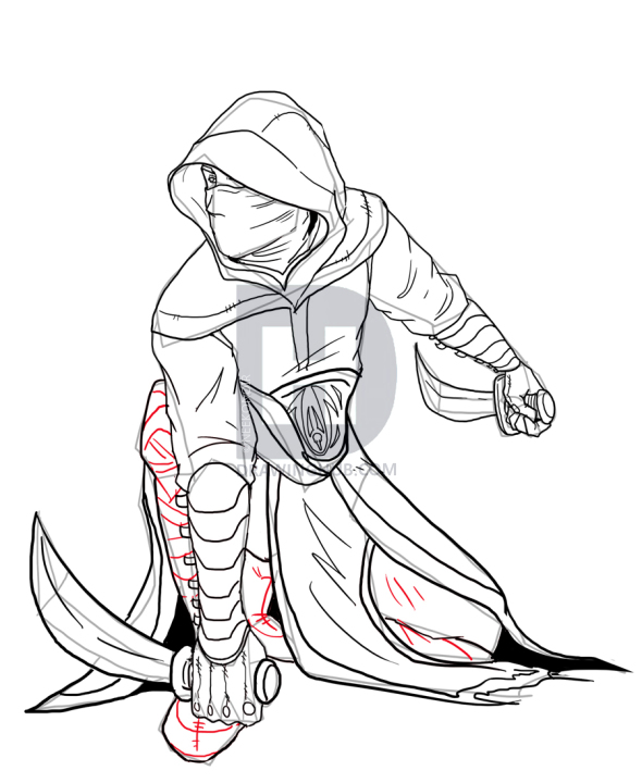 590x720 How To Draw An Assassin, Step - Choice Drawing
