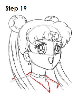 300x388 How To Draw Sailor Moon - Choker Drawing